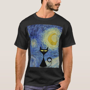 Camiseta Museo Nocturno De La Noche Del Gato Negro Van Gogh