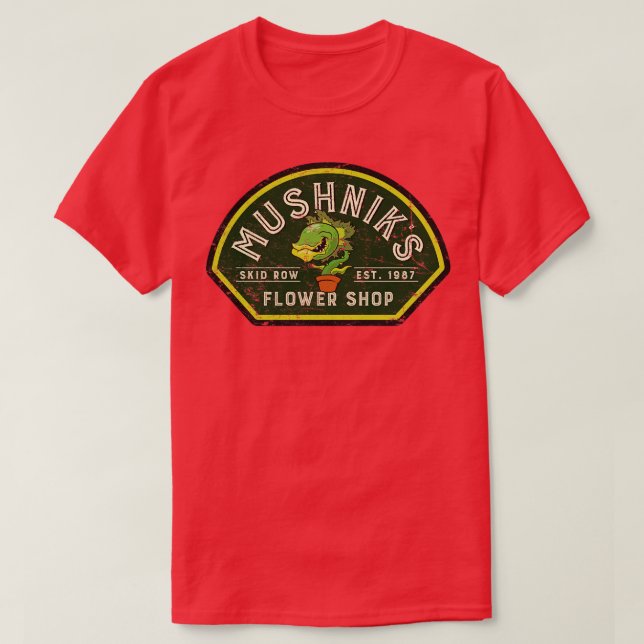 Camiseta Mushniks Flower Shop (Diseño del anverso)