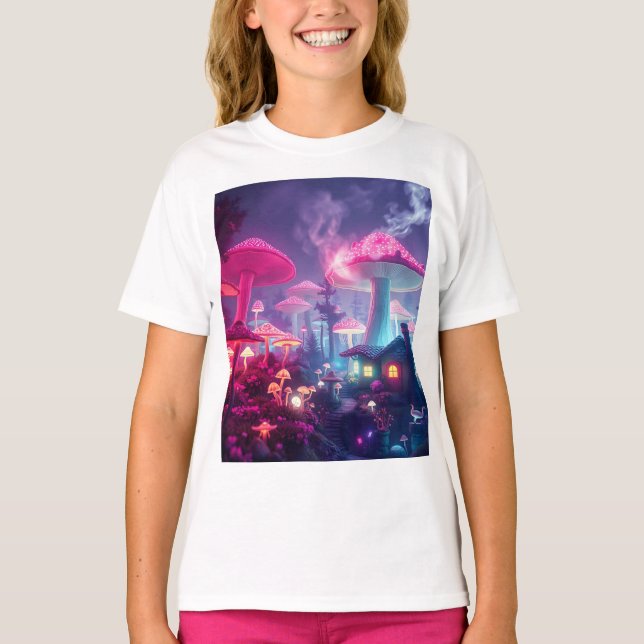 Camiseta Mushroom Bungalow Neon & Space Easter Bunny T (Anverso)