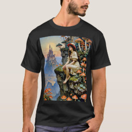 Camiseta Mushroom Fairy Tale Cliffside Castle Tee