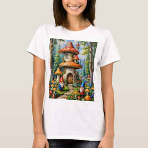 Camiseta Mushroom Fantasy Gnome House Whimsical Art T-Shirt