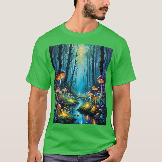 Camiseta Mushroom Forest Magic Glow Scene Tee (Anverso)