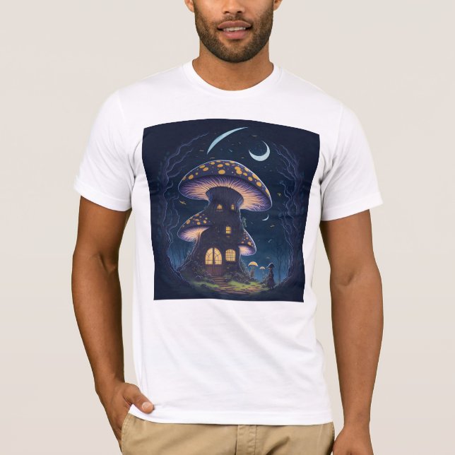 Camiseta Mushroom House Under a Crescent Moon   (Anverso)