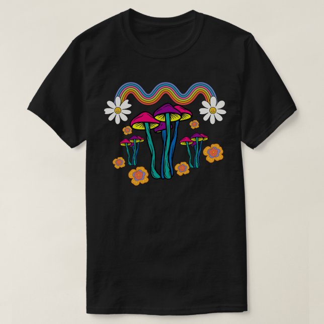 Camiseta Mushroom Mochila seta psicodélica 1 (Diseño del anverso)