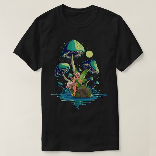 Camiseta Mushroom With A Cute Fairy Morel Mushroom Fungus M (Diseño del anverso)