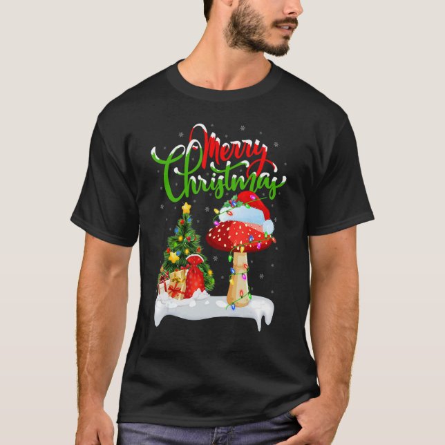 Camiseta Mushroom   Xmas Decorations Santa Mushroom Christm (Anverso)