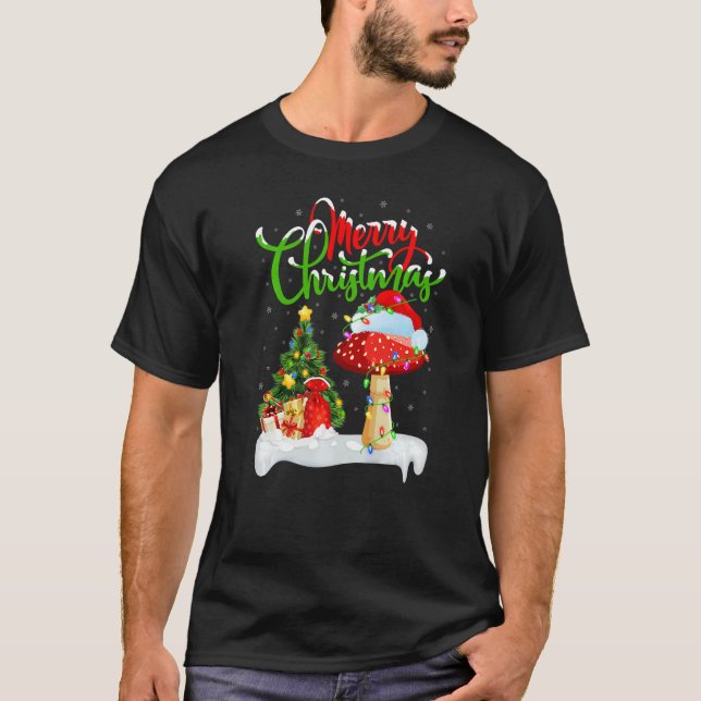 Camiseta Mushroom  Xmas Decorations Santa Mushroom Christma (Anverso)