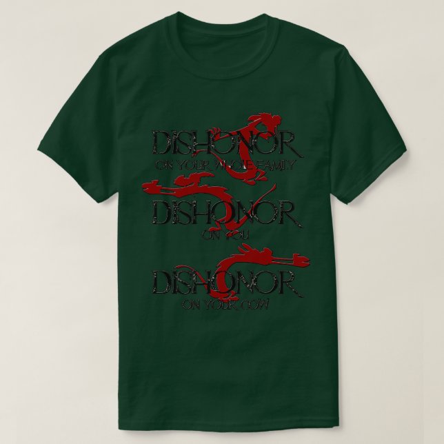 Camiseta Mushu Dishonor En Toda Tu Familia Gráfico  (Diseño del anverso)
