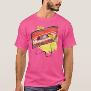 Camiseta Music 80s Cassette Tape Pencil Retro Viñeta 80s 9