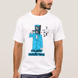 Camiseta Music Addicted Graphic T-Shirt – Trendy White Tee 