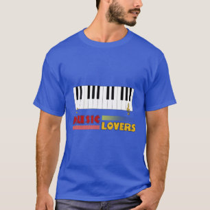 Camiseta Music Aovers Piano Word Art Design