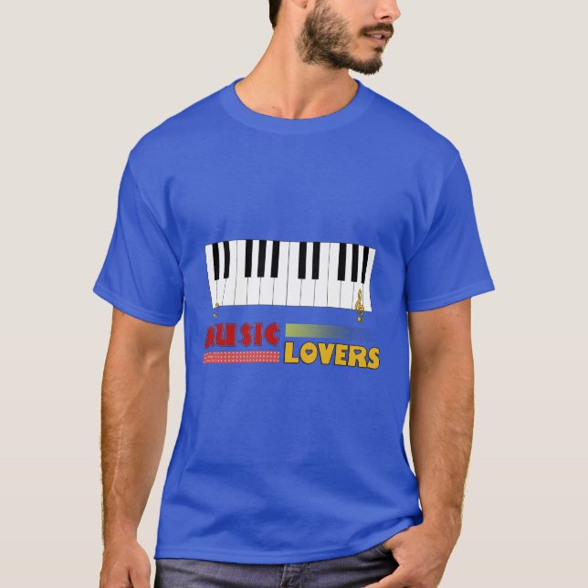 Camiseta Music Aovers Piano Word Art Design (Anverso)
