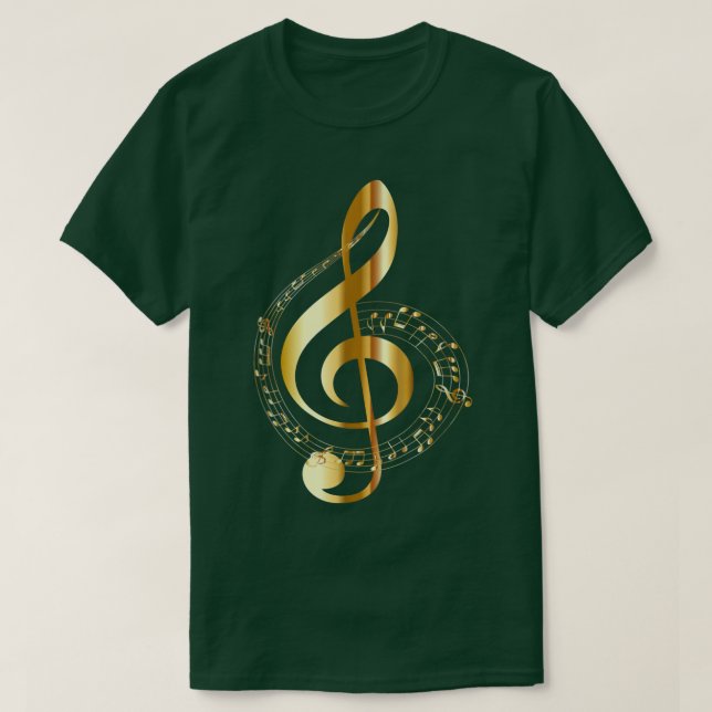 Camiseta Music Beach Note Gold, Navy  (Diseño del anverso)