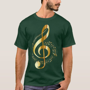 Camiseta Music Beach Note Gold, Navy 