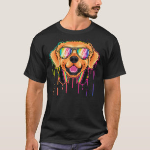 Camiseta Music Golden Retriever Dj con audífonos Musical