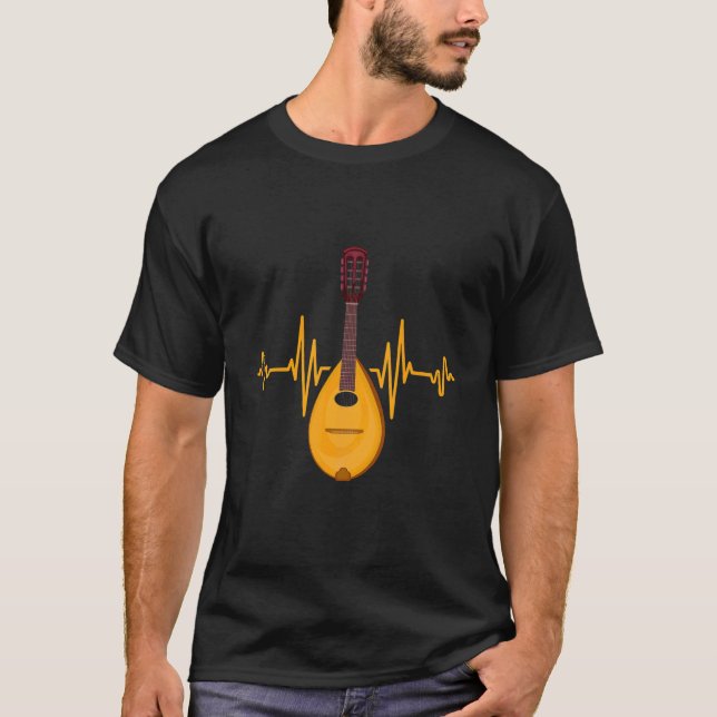 Camiseta Music Instrument Heartbeat Mandolin (Anverso)