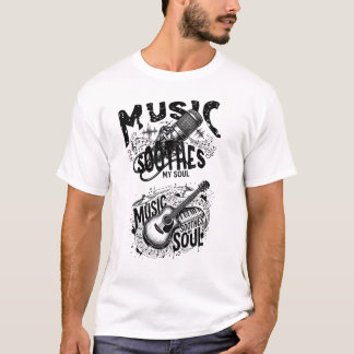 Camiseta Music Is My Soul – Dark Grunge Music Lover Design
