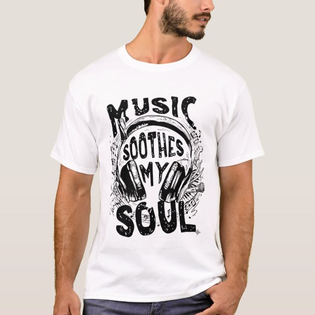 Camiseta Music Is My Soul – Dark Grunge Music Lover Design (Anverso)