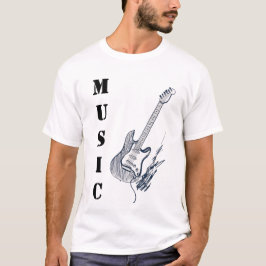 Camiseta Music Lover Classic Guitar Tee – Casual T-Shirt