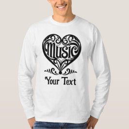 Camiseta Music Lover Elegant Scrolled Heart Personalized