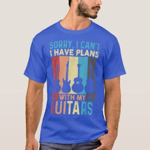 Camiseta Music Lover Funny Guitar Player Retro Guitar 