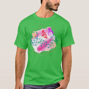 Camiseta Music Lover Gift Treble Clef Butterfly