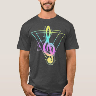 Camiseta Music Lover Treble Clef Synthwave Music Vaporwave 