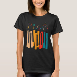 Camiseta Music Notes Colorful Keyboard Piano Player Music L
