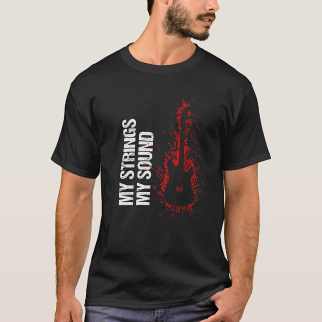 Camiseta Music Notes Guitar. Mis Cadenas, Mi Sonido. (Anverso)