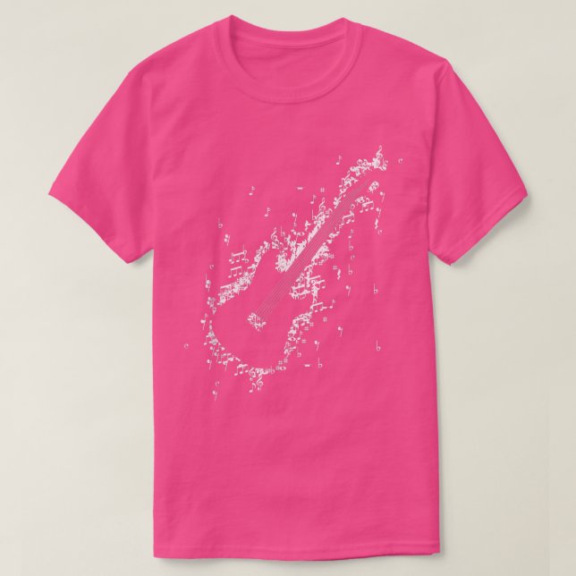 Camiseta Music Notes Guitar Shape Musicians Singers Band Co (Diseño del anverso)