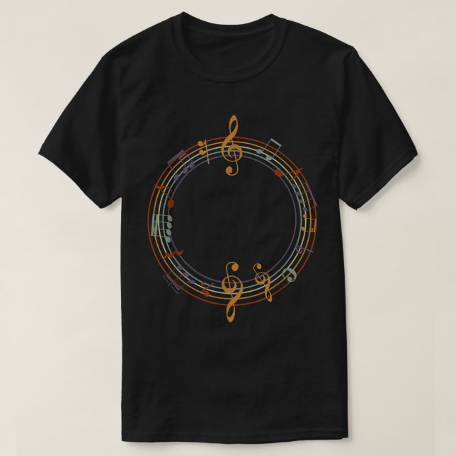 Camiseta Music Notes Heartbeat For Music Lover 1896 (Diseño del anverso)