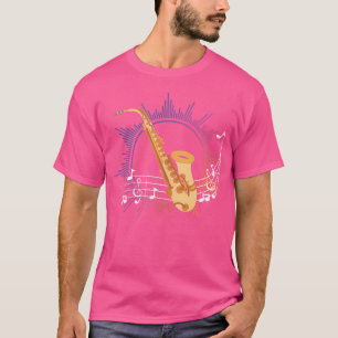 Camiseta Music Notes Saxophone Player Saxofonist Jazz Saxo