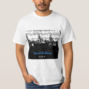 Camiseta Music Notes Stars Bar Mitzvah T Shirt