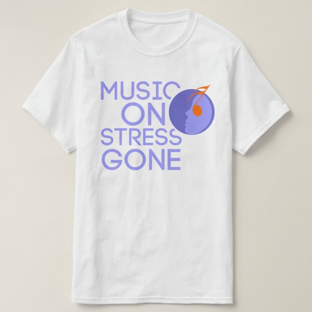CAMISETA MUSIC ON STRESS GONE (Diseño del anverso)