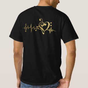 Camiseta Music Pulse Notes Clef Heartbeat