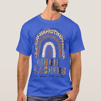 Camiseta Music Teacher We Do It All Leopard Rainbow 1st Day