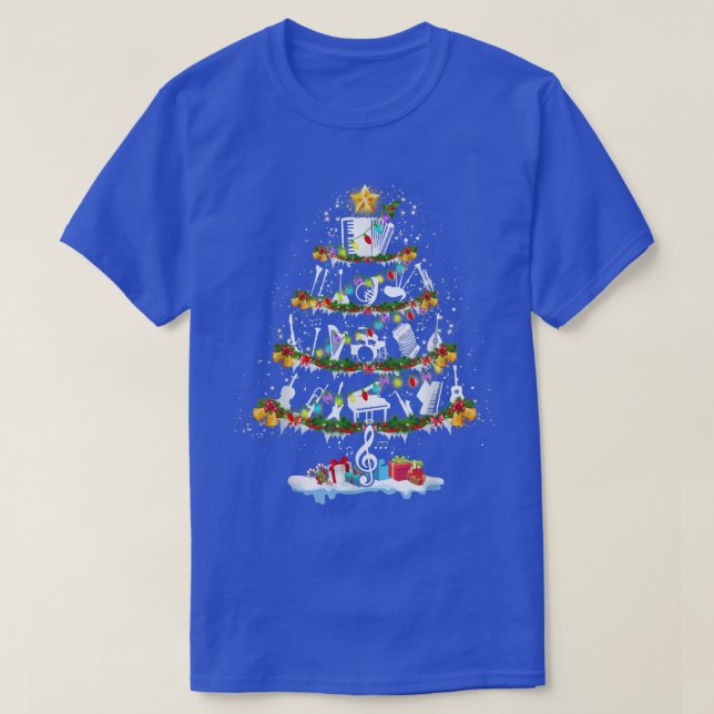 Camiseta Music Teachers Musical Instrument Christmas Tree M (Diseño del anverso)
