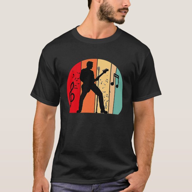 Camiseta music with guitars musical notes guitarist (Anverso)