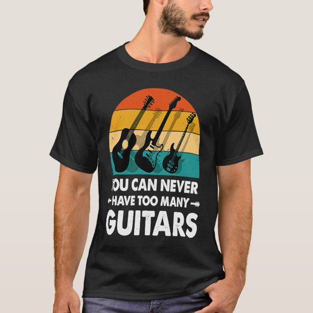 Camiseta music with guitars sunset vintage guitars (Anverso)