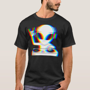 Camiseta Música Alien Dj Trippy Vaporwave Techno Rave Edm