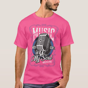 Camiseta Música Amor Micrófono Guitarra