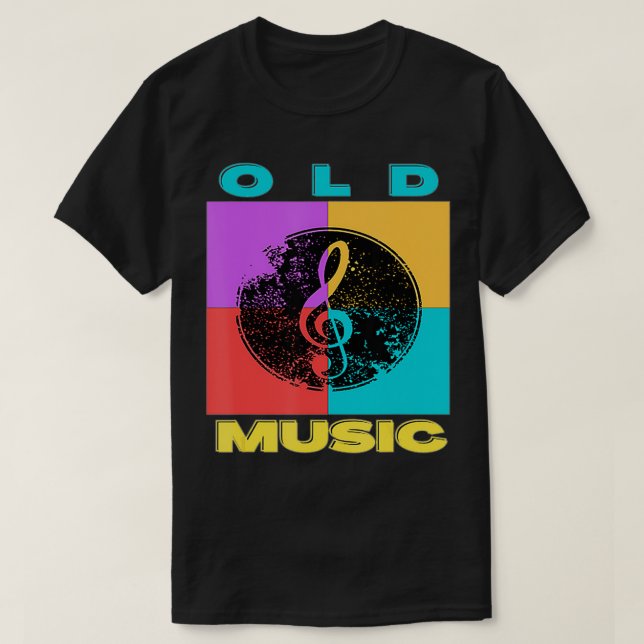 Camiseta Música Antigua Retro Clef G Musical Para Músicos Y (Diseño del anverso)