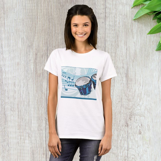 Camiseta Música Blue Bongo Drum (Subido por el creador)