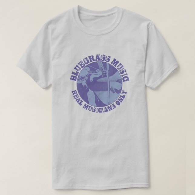 Camiseta Música Bluegrass Músicos de verdad sólo jugadores  (Diseño del anverso)