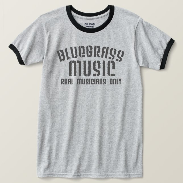 Camiseta Música Bluegrass Músicos de verdad sólo textos de  (Anverso del diseño)