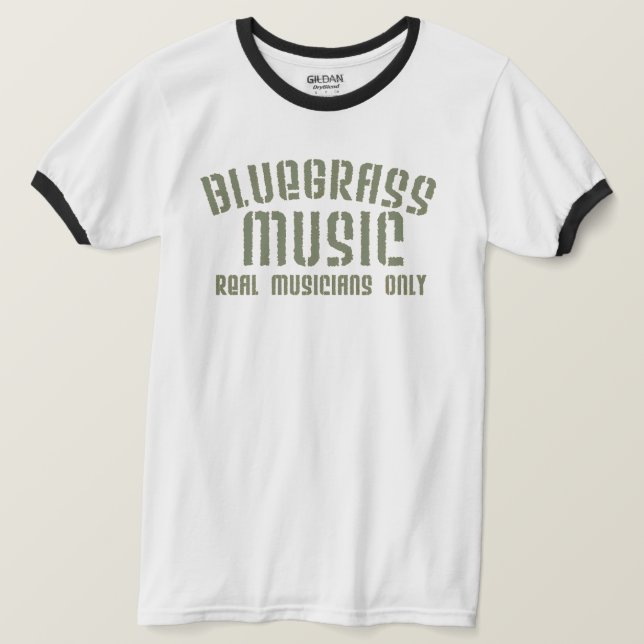 Camiseta Música Bluegrass Músicos de verdad sólo textos de  (Anverso del diseño)