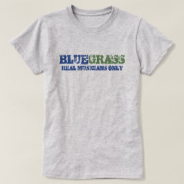 Camiseta Música Bluegrass Músicos reales sólo texto duro