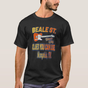 Camiseta Música Blues Memphis Beale Street Usa Guitar Vinta
