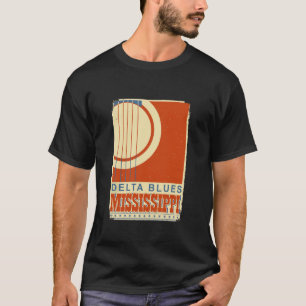 Camiseta Música Blues Raíces de Mississippi Guitarra Acústi
