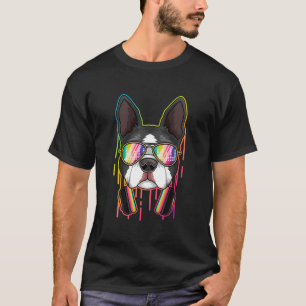 Camiseta Música Boston Terrier Dj Con Auriculares Hacer Mús